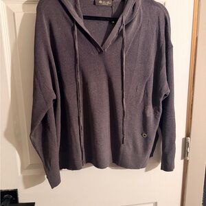 Loro Piana Gray linen pullover hoodie